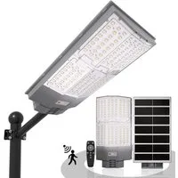 GLIESE LED Solarleuchte LED Straßenlampe mit Daemmerungssensor, mit Fernbedienung, 2000W, LED, Tageslichtweiß, Wasserdicht IP65 für Parkplatz, Garten, Hof, Straße, Rasen