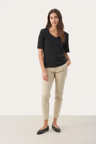 T-shirt Gerade Passform Blac