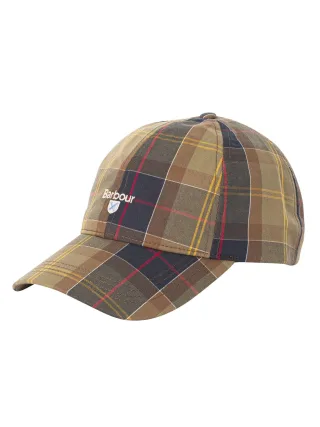 Barbour Tartan-Sport-Baseballkappe, Grün