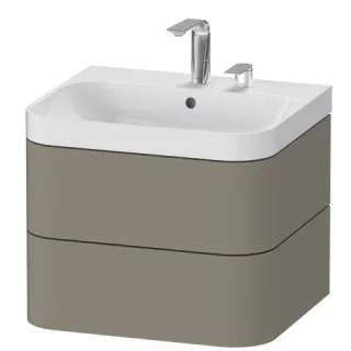 Duravit Happy D.2 Plus c-shaped Set wandhängend Stein Grau Seidenmatt 575x490x480 mm - HP4345E9292 HP4345E9292