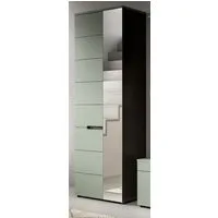 Inn.Furn Garderobenschrank Cooper (Garderobe und Schuhschrank in Salbei Grün und Basalt Grau, 65 x 190 cm) variable Inneneinteilung, Soft-Close-Funktion