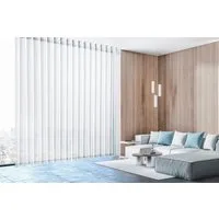 DecoHome24 Gardine Voile Weiß mit Wellen, Wellengardine, Wave-Gardine, halbtransparent, Store