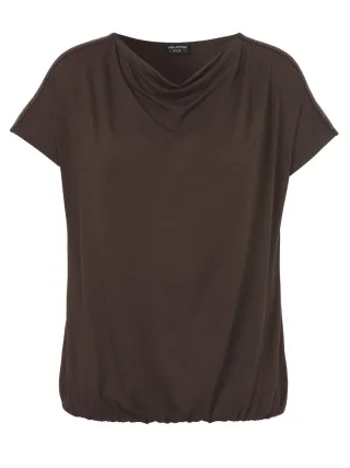 VIA APPIA DUE - T-Shirt mit Wasserfallausschnitt braun - Gr. - 46