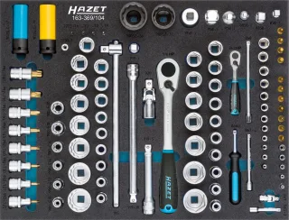HAZET Steckschlüssel-Satz Einlage 104-teilig - 163-369/104