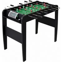 relaxdays Kickertisch mit 3 Bällen (4-tlg), schwarz