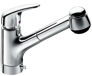 KAJA-MIX Spültischarmatur, umlegbar, mit herausziehbare Handbrause, mocca 33832-M