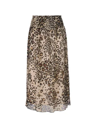 Marc Cain Collections - Leo-Midirock mit Volant Saum soft cappuccino - Gr. - 42