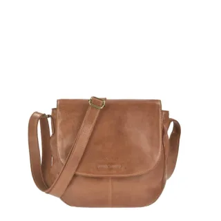 Umhängetasche Damen viel Stauraum Leder nougat braun | Greenburry Colombiana 2504-24