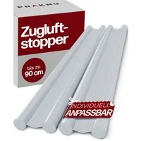 Praknu Zugluftstopper 2 Zugluftstopper für Türen bis zu 90cm - Doppelseitiger Schutz, 2-tlg., Zuschneidbar - Kältestopp von Zugluft unter der Tür - Luftstopper