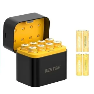 Beston M7037 8-Slot 1.5V Smart AA/AAA Lithium Battery Charger Case Fast Charging Battery Charger Smart Charging Compartm