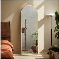 Boromal Ganzkörperspiegel Schwarz Weiß Rahmen Standspiegel Oval Wandspiegel Groß Wand Ganzkörper (für Schlafzimmer Badezimmer Wohnzimmer Arched), Spiegel Rund