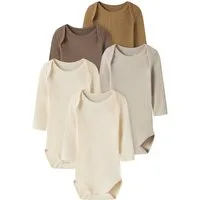 Name It Langarmbody NBNBODY für Mädchen und Jungen mit Rippstruktur und Komfort (Packung, 5-tlg) unifarben, casual, regular fit, Baumwolle, Rundhals