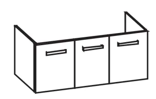 Artiqua 414 Waschtischunterschrank für Legato 4153C1, 4153C4, 4153C5 Weiß Matt Select, 414-WU3T-V135 414-WU3T-V135-7161-171