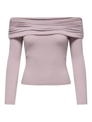 ONLY - ONLGLAMOUR L/S OFF SHOULDER TOP CC JRS violet ice - Gr. - L