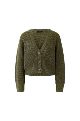 Oui - Strickjacke green garden - Gr. - 34