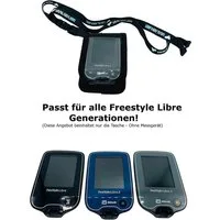 SEWAS Diabetic Care Aufbewahrungstasche Tasche zum Umhängen passend für Freestyle Libre Messgerät 3 (2-teiliges Set, 2-tlg), Bedien- und Sichtfenster, Umhängeband