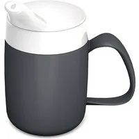 Ornamin Schnabelbecher Becher mit Trink-Trick mit Schnabelaufsatz/Trinkaufsatz, 2-tlg., Kunststoff, Trinkhilfe l Alltagshilfe l bruchstabil l BPA-frei l Made in Germany
