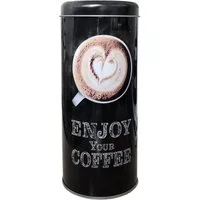 Kesper Kaffeedose KAFFEEDOSE für Kaffeepads Metall Ø8cm Kaffeekapsel Kaffeepaddose 04, Blechdose Vorratsdose Paddose Halter Metalldose Kaffee Dose