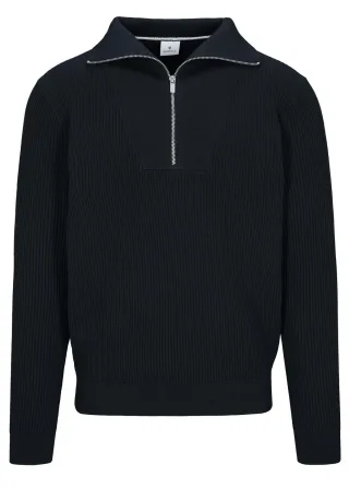 BASEFIELD - NOS Zip Troyer Pullover night blue - Gr. - XXL
