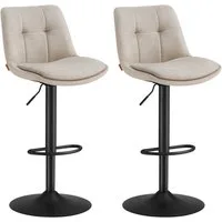 VASAGLE Barhocker Barstühle (Set, 2 St), höhenverstellbar, drehbar, Flanell