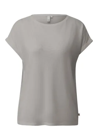 Q/S designed by - T-Shirt mit U-Boot-Ausschnitt grau - Gr. - M