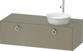 Duravit White Tulip Konsolenwaschtischunterbau wandhängend Stein Grau Hochglanz 1300x550x408 mm - WT WT4982RH2H20010