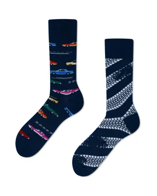 many mornings - Socken - Fast Cars blau - Gr. - 42
