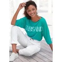 Elbsand 3/4-Arm-Shirt Irja mit Logodruck, Baumwoll-Mix, lockere Passform