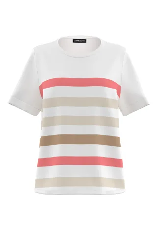 FRANK WALDER - Shirt CASUAL mit Streifenmuster tangerine/affogato/sand - Gr. - 44
