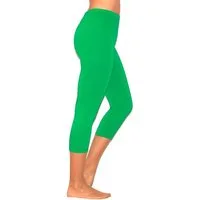 YESET Caprihose Damen 3/4 Capri Leggings Baumwolle GRÜN XL Capri kurze Leggings