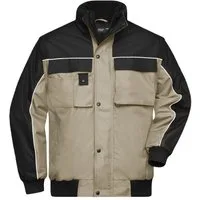 James & Nicholson Arbeitsjacke Robuste Arbeitsjacke mit abnehmbaren Ärmeln Workwear Jacket JN810 wind-, wasser- und schmutzabweisend
