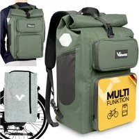 Valkental Gepäckträgertasche Gepäckträgertasche 2in1 Fahrradtasche mit Rucksackfunktion UrbanX (mit Rucksackfunktion und abschließbarer Halterung), 100 % wasserdicht & reflektierend, 28 L