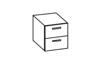 Artiqua 300 Unterschrank, Weiß Hochglanz, 300-U2L-2-45-7016-68 300-U2L-2-45-7016-68