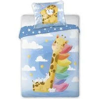 FARO pln Babybettwäsche Giraffe Baby Bettwäsche 2tlg Set 100x135 40x60 cm 100% Baumwolle, 2 teilig