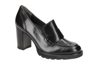 Paul Green 3784-000 Schwarze Damenschuhe Pumps Echtleder Plateau Absatz 6,5 cm