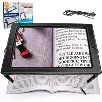 MOPUEA Taschenlupe Desktop-Lupe, ultradünn, große A4-Linse, mit LED, Geschenk für Älteste, Faltbare LED-Schreibtischlupe mit großer A4-Vergrößerungsfläche, Faltbare LED-Schreibtischlupe mit großer A4-Vergrößerungsfläche, Helle LED-Beleuchtung, tragba
