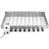 BBQ-Toro Grillspieß Edelstahl Grillaufsatz mit 9 Spießen, 56 x 26-40 cm, Motor links