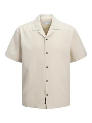 JACK&JONES - JJGLOBAL WAFFLE RESORT SHIRT SS JNR Moonbeam - Gr. - 176