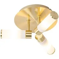 Qazqa Deckenleuchte Bath, ohne Leuchtmittel, Warmweiß, QAZQA Deckenleuchte, g9, Gold, Stahl, Modern