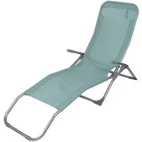 Annastore Gartenliege Sonnenliege Corfu - Campingliege - Gartenliege faltbar, Schwingliege, Strandliege faltbar, zusammenklappbar, mit zwei Sitz- und Liegepositionen, aus leichtem Stahl mit textiler Bespannung aus Polyester