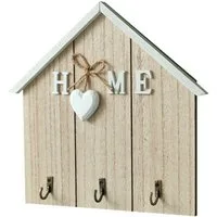Jumpeak Schlüsselbrett Wand Schlüsselanhänger Ohne Bohren mit 3 Schlüsselhaken,HOME Modell, Schlüsselablage für Schlüssel Organizer Heimdekoration,Herz-Motiv