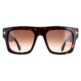 Tom Ford FT0711 Fausto 52F dark havana brown gradient sunglasses