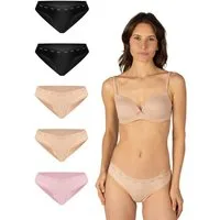Elsie Tanga mit Spitze Unterhosen Damen String Tanga Damen aus Baumwolle Stretch (Packung, 5-St., 5er-Pack) unsichtbar unter deiner Kleidung - Frauen Slip Damen