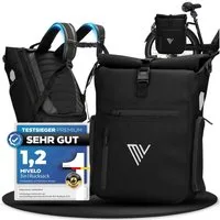 MIVELO Fahrradtasche 3in1 Gepäckträgertasche mit Rucksackfunktion Schultergurt wasserdicht, geräumiges Hauptfach, Außentaschen, Laptopfach