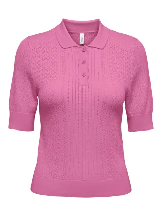 ONLY - ONLMEDDI LIFE SS STRUCTURE POLO CC KNT Wild Orchid - Gr. - M