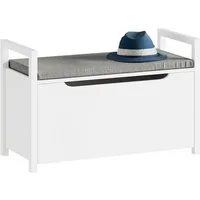 SoBuy Truhenbank FSR76, Schuhschrank schmal, Schuhregal Garderobenbank, mit Sitzfläche Sitzbank mit Stauraum Sitztruhe mit Klappe Spieltruhe
