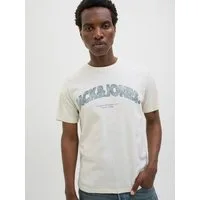 Jack & Jones T-Shirt JORALMERIA BOLD BRANDING TEE SS CN mit Logo Druck