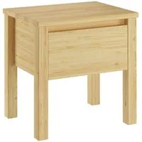 ERST-HOLZ Nachtkommode Nachttisch Kiefer Massiv Bettkommode Nachtschrank mit Schublade, 90.20-K14 - Nachttisch Kiefer farblos lackiert-eine Schublade