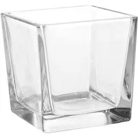 matches21 HOME & HOBBY Blumentopf Glastopf Quader Pflanztopf Würfel dickes Glas klar 8x8x8 cm (1 St)