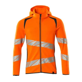 MASCOT Kapuzensweatshirt mit Reißverschluss ACCELERATE SAFE Hi-vis Orange / Dunkelpetroleum L - 19284-781-1444-L